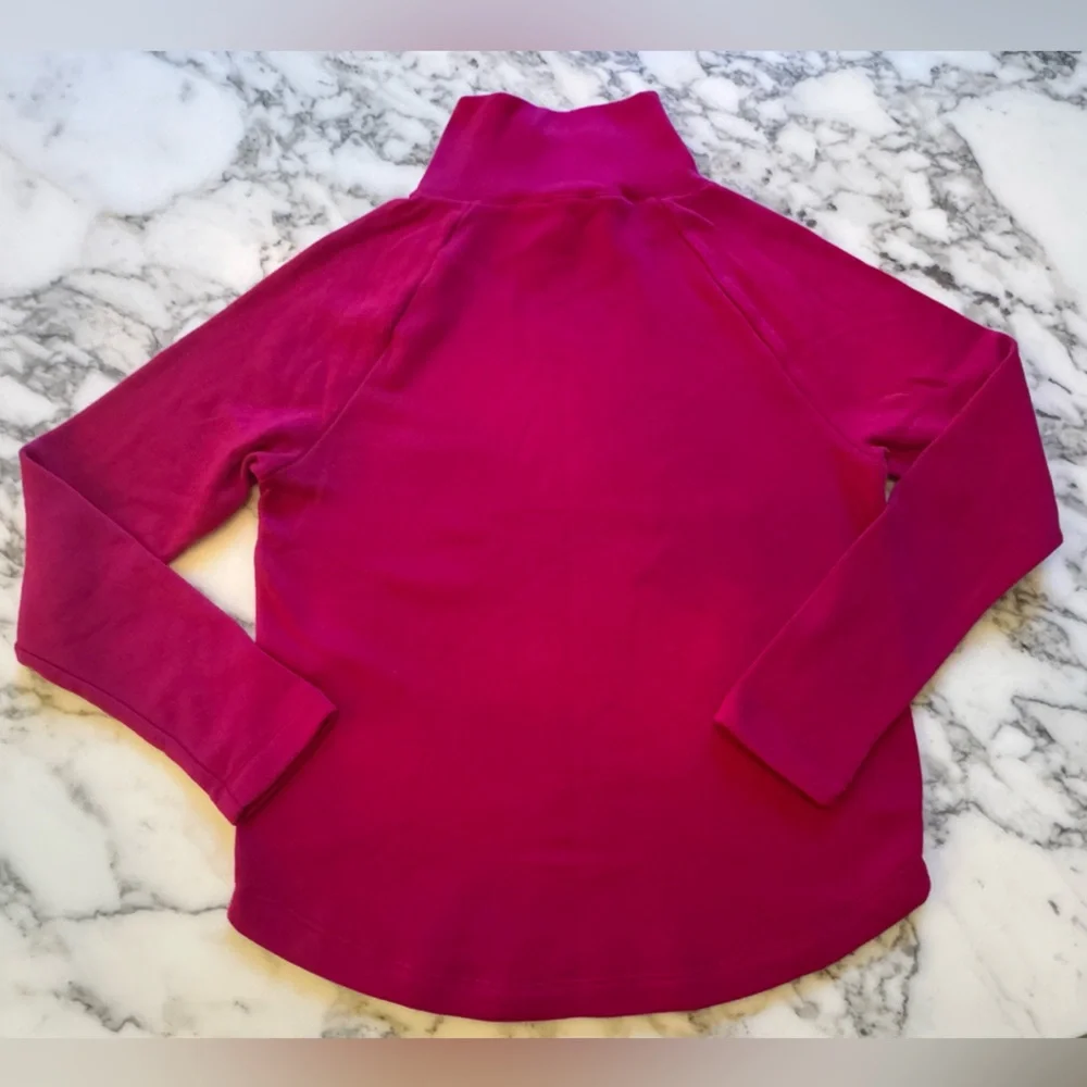 NWOT Jcrew wide button collar sweatshirt rasberry pink Sz XS marks inside collar - Picture 3 of 8